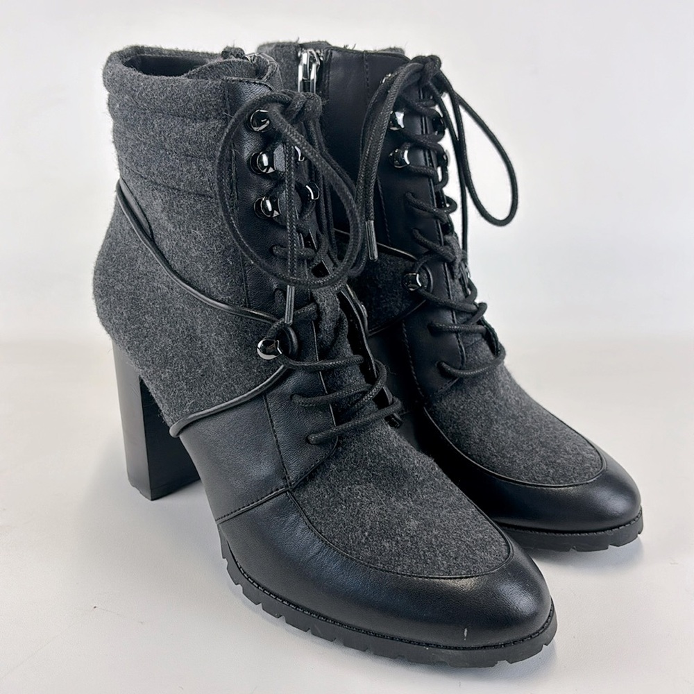 ANTONIO MELANI Black and Gray Grayciee Boots Size 9